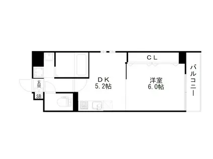CYPRESS太子道(1DK/4階)の間取り写真