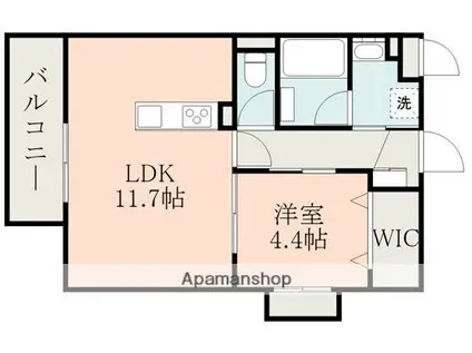 ラ・シック黒髪(1LDK/5階)の間取り写真