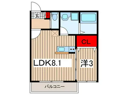 グランロッシュ(1LDK/1階)の間取り写真
