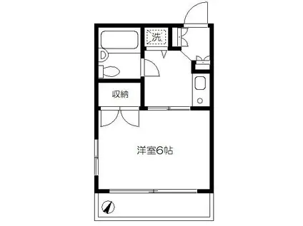 フレックスイン上原(1K/3階)の間取り写真