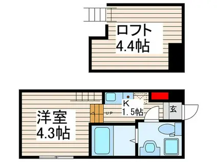 レガーミ(1K/1階)の間取り写真