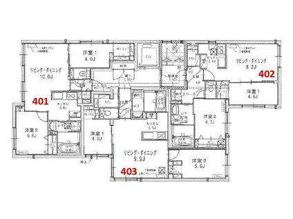 PARTENZA(2LDK/4階)の間取り写真
