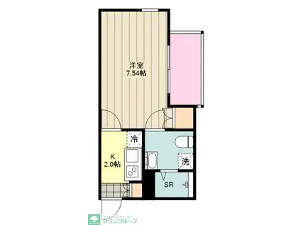 CHERIM立川(1K/3階)の間取り写真