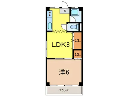 貴和芦屋(1LDK/5階)の間取り写真