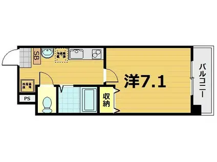 エグゼレジデンス羅城門(1K/8階)の間取り写真