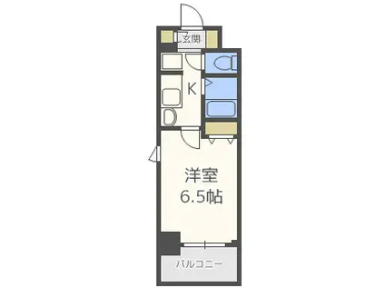 エステムコート難波サウスプレイスIIレフィーナ(1K/7階)の間取り写真