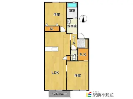 ラシエロC(2LDK/2階)の間取り写真