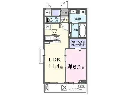 つつじ庵(1LDK/1階)の間取り写真