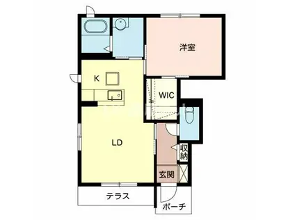 シャーメゾン岸宮(1LDK/1階)の間取り写真
