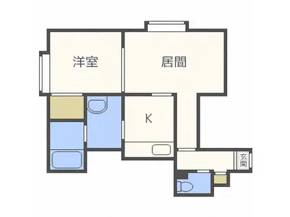 アドバンス北19条(1LDK/3階)の間取り写真