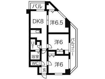 グランドパレス啓明(3LDK/3階)の間取り写真