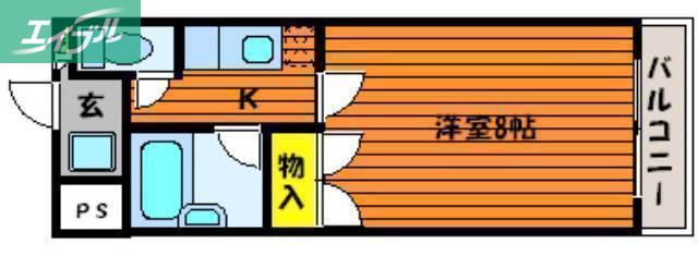 フィオーレK2(1K/3階)の間取り写真