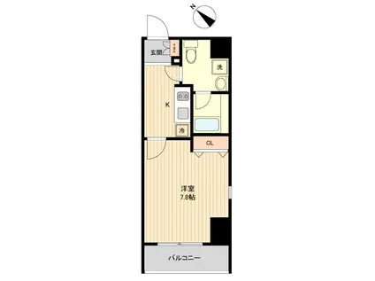 ラクラス月島(1K/5階)の間取り写真