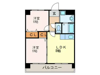 アンテスII(2LDK/5階)の間取り写真