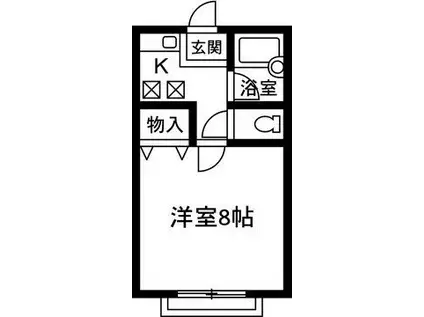 グッティーハウス(1K/2階)の間取り写真