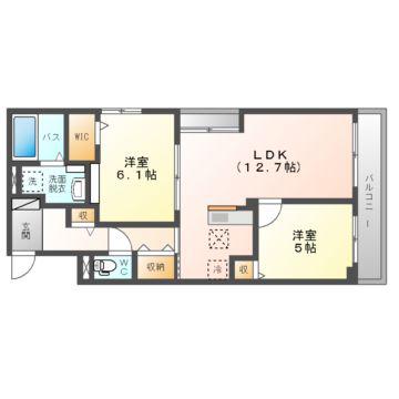 ティリア コート(2LDK/3階)の間取り写真