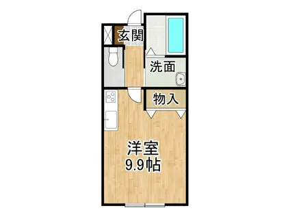 CRECERII(ワンルーム/1階)の間取り写真