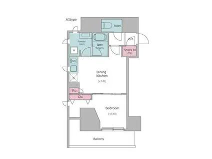 レジディア京本郷IV(1DK/8階)の間取り写真