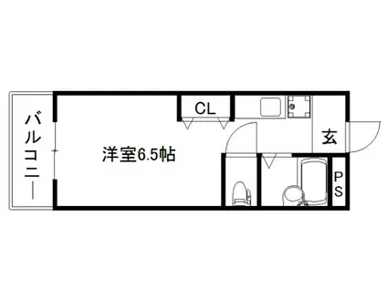カーサ御所西(1K/1階)の間取り写真