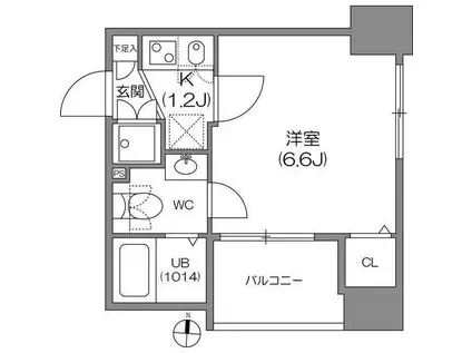アジールコート中野坂上(1K/4階)の間取り写真