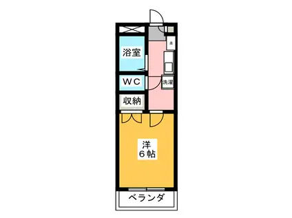 パーク柳沢(1K/3階)の間取り写真