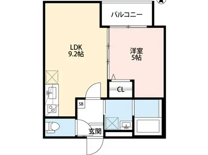フォルス御崎(1LDK/3階)の間取り写真