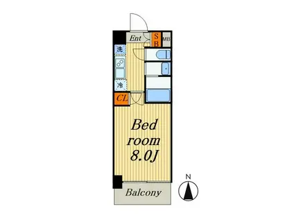 S-RESIDENCE錦糸町パークサイド(1K/5階)の間取り写真