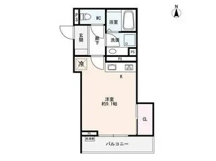 ONES (ワンルーム/2階)の間取り写真