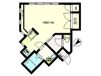 カーサ353(1K/2階)の間取り写真