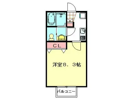 C・M-イースト(1K/2階)の間取り写真