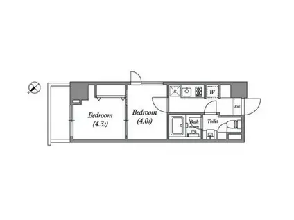 GRAN PASEO 新大塚(2K/10階)の間取り写真