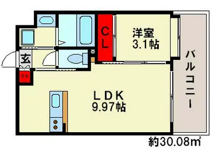 サヴォイ セントオブガーデン(1LDK/10階)の間取り写真