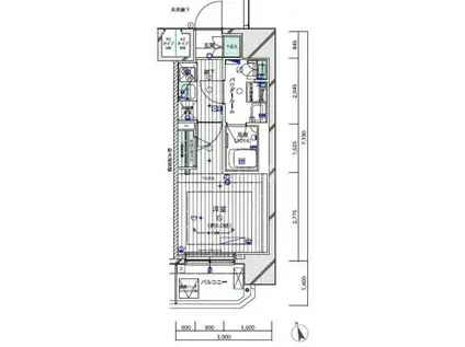 メインステージ川崎クロシアI(1K/7階)の間取り写真