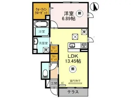 アルコバレーノ(1LDK/1階)の間取り写真