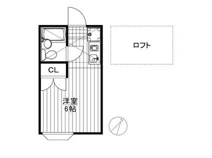 ボナールハイム(ワンルーム/2階)の間取り写真