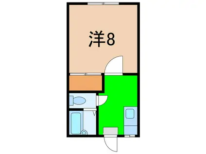 レジデンスセラミ(1K/1階)の間取り写真