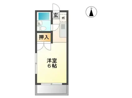 ポスト大元(1K/2階)の間取り写真