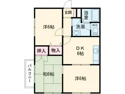 メンバーズスクエア藤河B棟(2LDK/2階)の間取り写真