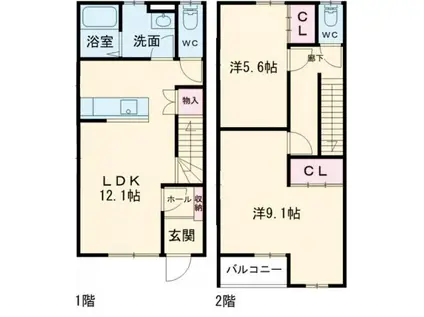 すまいる48番館(2LDK/1階)の間取り写真