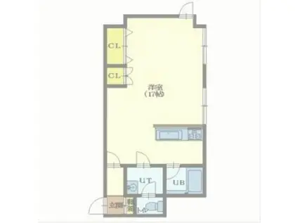 本町ハイツタイプI(ワンルーム/2階)の間取り写真