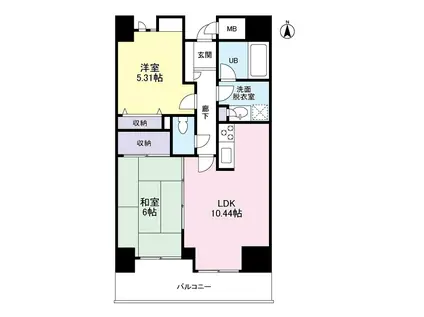 ジ・アパートメント・ヒルトップ中野(2LDK/4階)の間取り写真