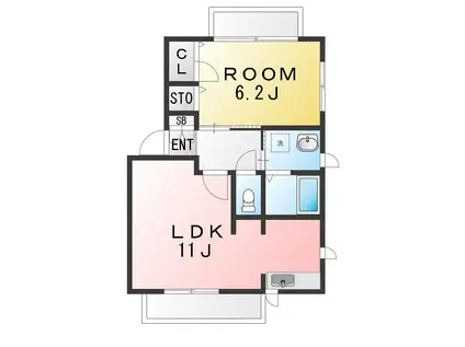 ロジュマン・カネコ(1LDK/1階)の間取り写真