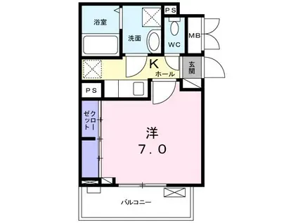 レストル(1K/3階)の間取り写真
