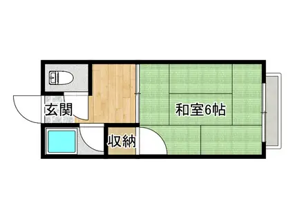 水口ハイツ(1K/1階)の間取り写真