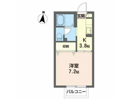 カオリーモ都南B(1K/1階)の間取り写真