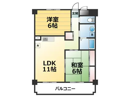 グランディア11(2LDK/3階)の間取り写真