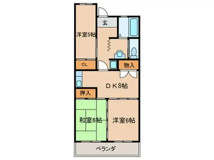 LIFE21(3DK/5階)の間取り写真