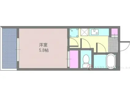 メゾンラフィネ(1K/2階)の間取り写真