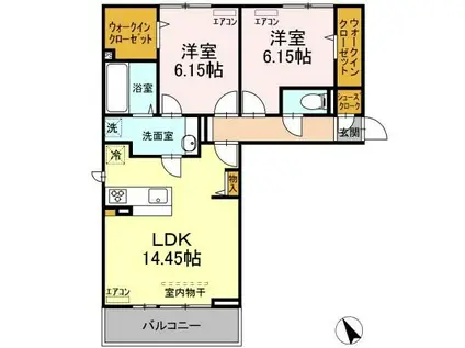 サニーハイム(2LDK/3階)の間取り写真