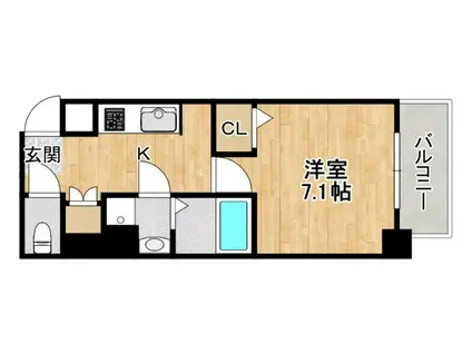 モンリベルテ箕面(1K/10階)の間取り写真